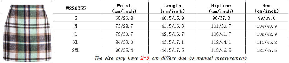 green blue and white wool high waist plaid tight pencil mini skirt with classic check design