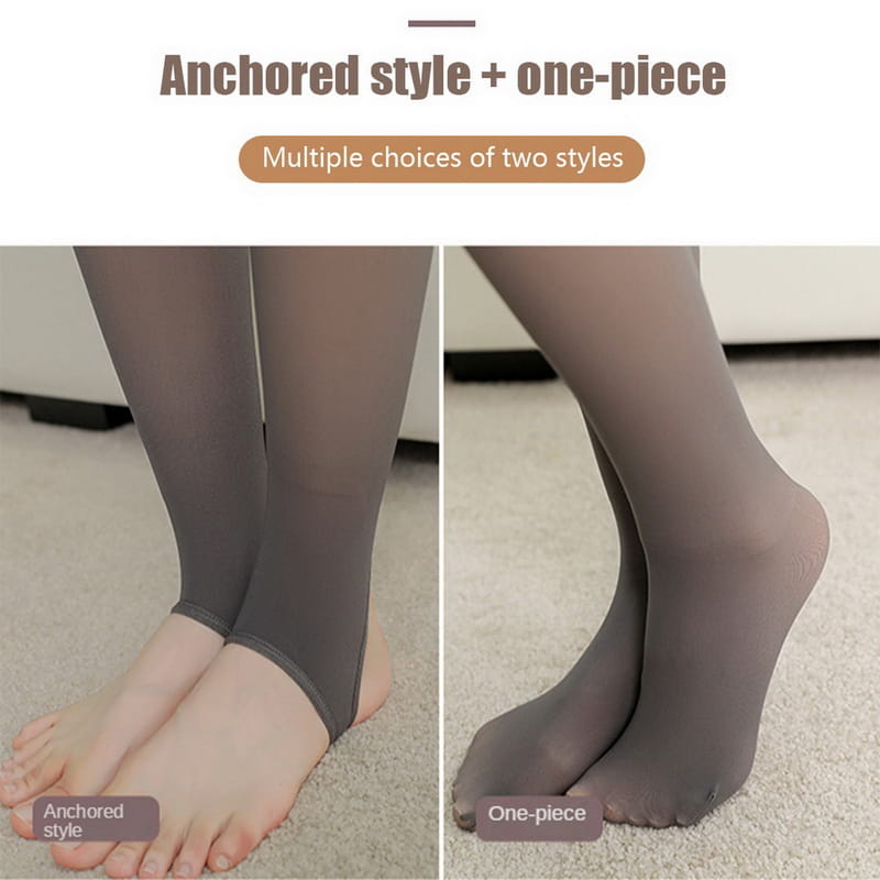 gray sheer plus size tights featuring a one-piece anchored style design with fleece lined fake translucent material for added warmth and comfort