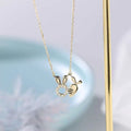 Delicate 18k gold plated rabbit pendant necklace with charming bunny and carrot pendant and sparkling clear stones