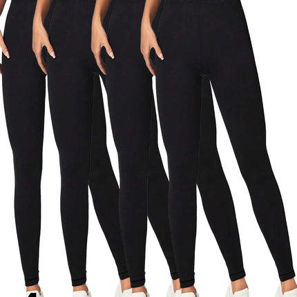 4 Pack Women's Thermal High-Waisted Yoga Pants - Tummy Control Butt Lifting Leggings