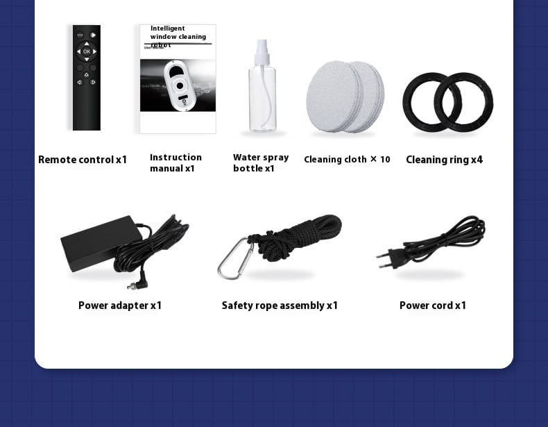 black remote control with directional and ok buttons for operating the automatic high altitude cleaning machine designed for efficient high altitude cleaning tasks.