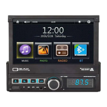 Black cml-play 1din car stereo with touch screen mp5, mp5 player bluetooth, and hd dvr functionality for vehicles