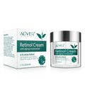 Aliver retinol cream 2.5% active retinol cream anti aging moisturizer in clear jar with silver lid and white box with green leaf logo