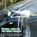 White foam pot attached to a battery cordless car high pressure washer nozzle for quick foaming and enhanced cleaning user experience
