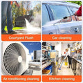 The 2 battery cordless car high pressure washer in blue demonstrating diverse cleaning scenarios with various tools for enhanced user experience
