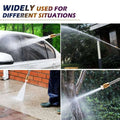 Gold-colored metal spray nozzle with white plastic tip for battery cordless car high pressure washer user experience
