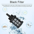 Black cylindrical water filter with mesh screen and threaded connector for battery cordless car high pressure washer user experience