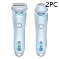 Light blue 2 in 1 led removal epilator with sleek ergonomic design digital display and usb charging for efficient hair removal