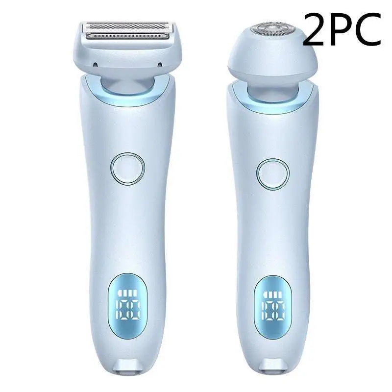 Light blue 2 in 1 led removal epilator with sleek ergonomic design digital display and usb charging for efficient hair removal