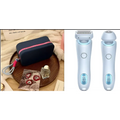 Light blue 2 in 1 led hair removal epilator with sleek ergonomic design usb charging efficient hair removal device