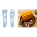 Light blue 2 in 1 led hair removal epilator with ergonomic design and glowing led accents for efficient hair removal usb charging