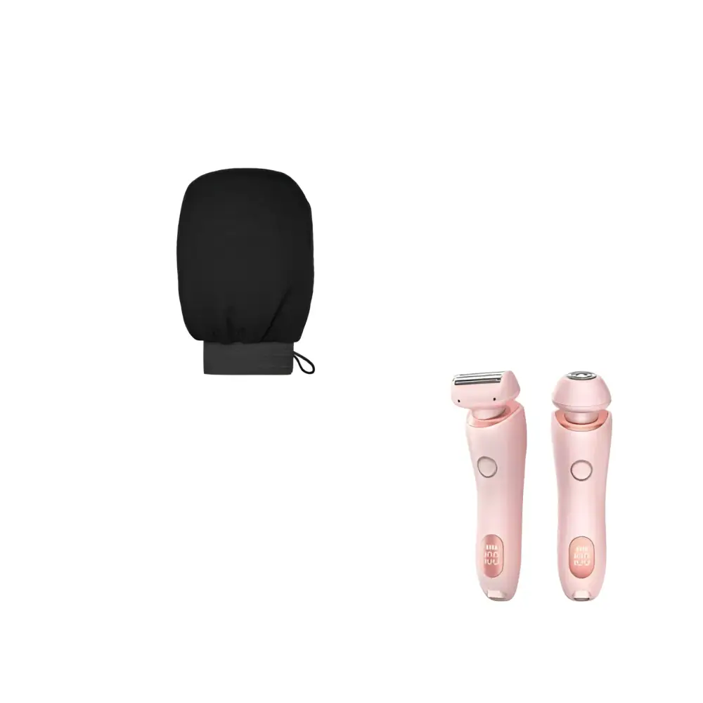 Pink 2 in 1 led removal epilator with rose gold accents usb charging and ergonomic design for efficient hair removal