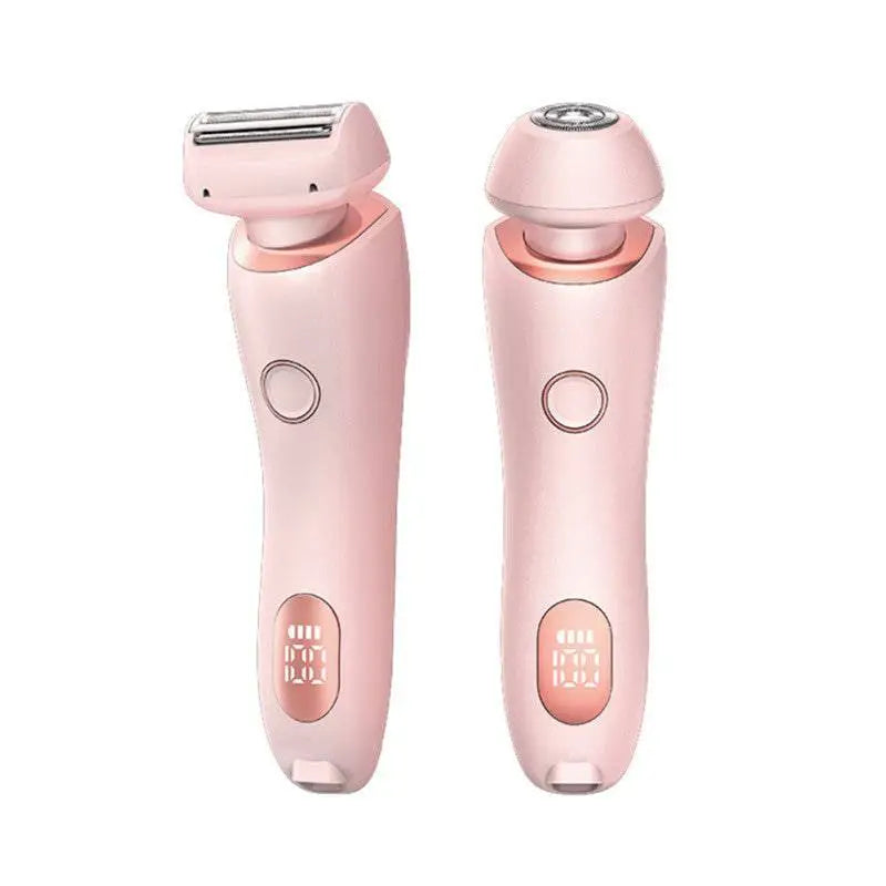 Pink 2 in 1 led hair removal epilator with rose gold accents and usb charging for efficient hair removal
