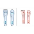 Two 2 in 1 led hair removal epilators in light blue and pink with ergonomic design usb charging and efficient hair removal features