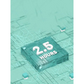Teal digital display on a 2 in 1 nasal aspirator baby and blackhead remover shows 2.5 hours on circuit board background