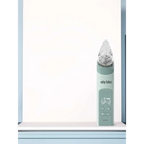 A sleek mint-green baby nasal aspirator with digital display and transparent silicone tip for blackhead removal