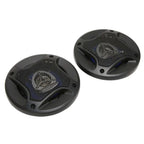 Black 2 pcs 4in car speakers 280w coaxial car audio pair with mesh grille blue led lighting and heat dissipation design