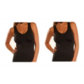 Black sleeveless tank top with scoop neckline and fitted silhouette in 2 units cami shaper seamless set for upper bust support