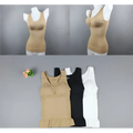 Beige cami shaper seamless tank top with upper bust support and ruffled hem in sleeveless fitted units set
