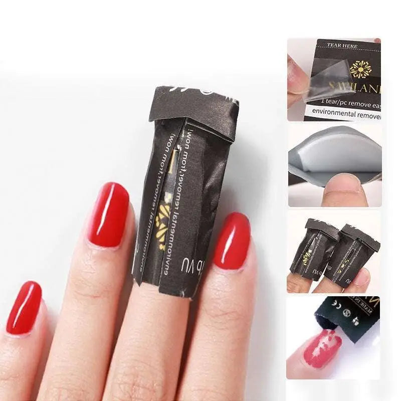 Black and gold saviland nail polish remover wrap with tear-off design in 200pcs box for effective nail polish removal
