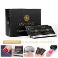 Saviland nail polish remover pads 200pcs box in black and gold packaging with individually tear-openable wraps for effective nail polish removal