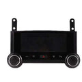Black touareg android smart touchscreen car stereo with silver trim circular knobs and top mounting brackets