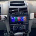 2003 touareg android smart touchscreen car stereo with colorful app icons and silver trim around the display