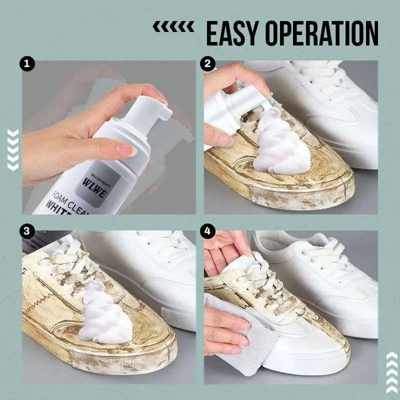 White shoe cleaner 200ml foam with pump dispenser for shoe cleaner whitening and easy application