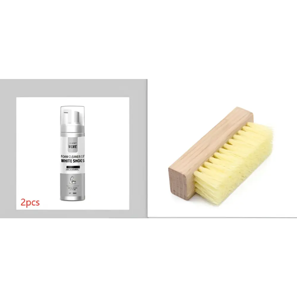 Silver aerosol can of 200ml foam white shoe cleaner with pump dispenser for shoe cleaner whitening of white shoes
