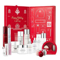 Red tirtir 2024 holiday advent calendar gift box with white decorative details and numbered cushion ornaments compartments