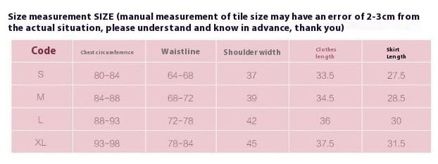 Size chart for pink and white sailor suit cosplay costume fgo showing garment measurements in centimeters from size s to xl.