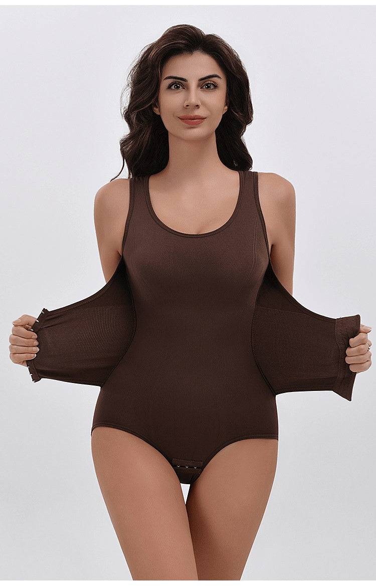 2-in-1 Waist Trainer Shapewear Bodysuit, Tummy Control Butt Lifting Faja, Plus Size