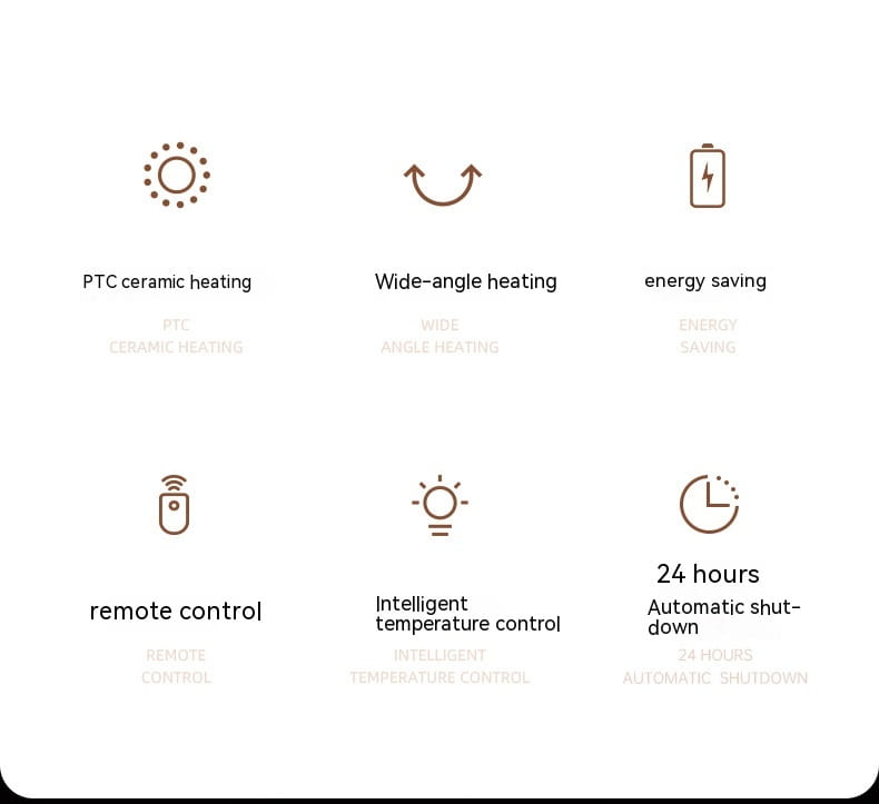 Small air conditioner warm feet tower heater with ptc ceramic heating, wide-angle energy-saving features, and remote control for intelligent temperature management.