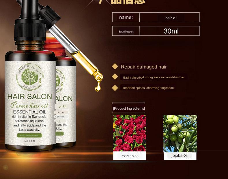 dark amber glass bottle of vitamin e rich hair care essential oil with black dropper cap and white label featuring green botanical illustrations for potent hair care essential use