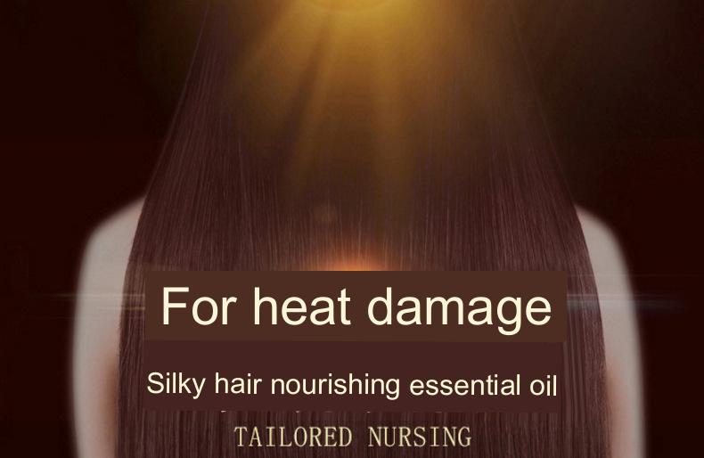 silky deep brown hair illuminated by radiant golden light showcasing the effects of vitamin e rich hair care essential oil for nourishing hair care essential