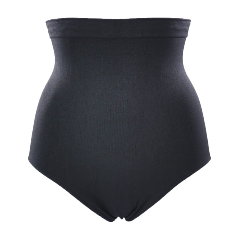 black high-waisted ladies triangle seamless shapewear briefs with smooth form-fitting fabric and elastic triangle seamless waist for comfortable fit and seamless waist pants look.