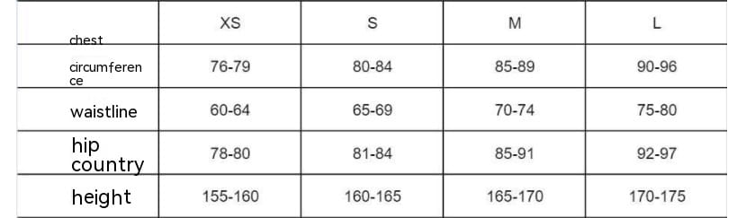 Size chart for purple sequined feather sleeve short dress displaying measurements in centimeters for sizes xs to l.