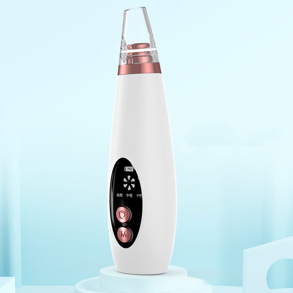 white and rose gold electric pores clean artifact with a clear tip and sleek ergonomic design for effective nose vacuum cleaning as a clean artifact household cosmetic device