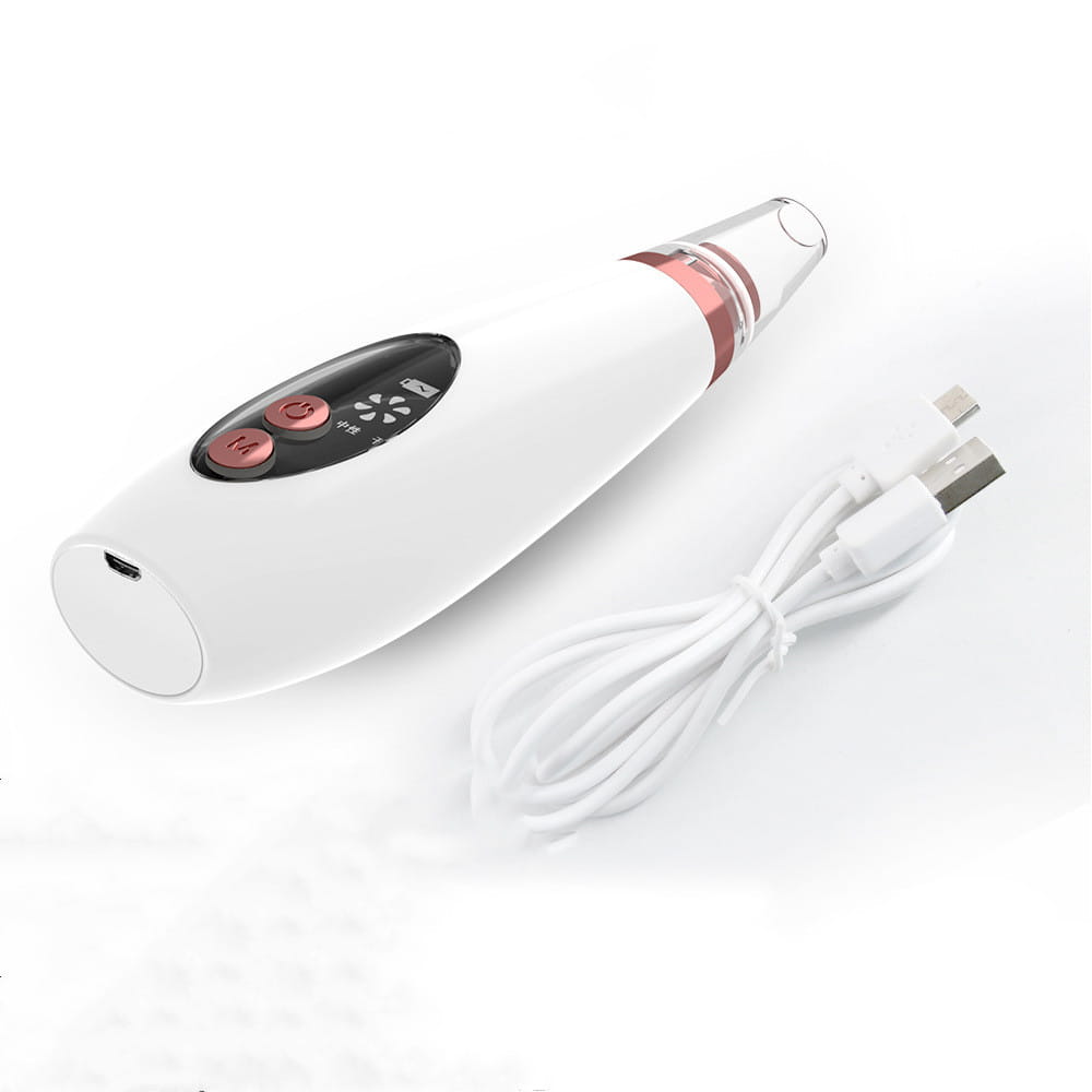 white and rose gold electric pores clean artifact facial cleansing device with sleek ergonomic design for household cosmetic use