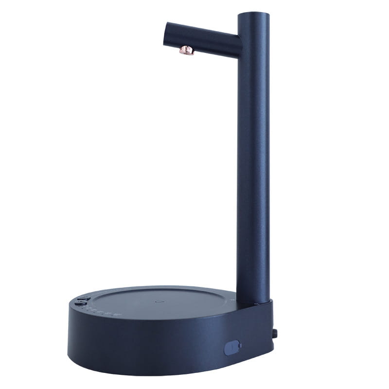 dark blue smart desk dispenser electric water with a black matte-finish desktop document scanner featuring a sleek minimalist design and adjustable arm for efficient desk dispenser electric use