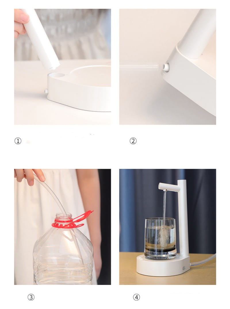 white plastic water dispenser with sleek minimalist design and single spout for pouring liquid in dark blue smart desk dispenser electric water.
