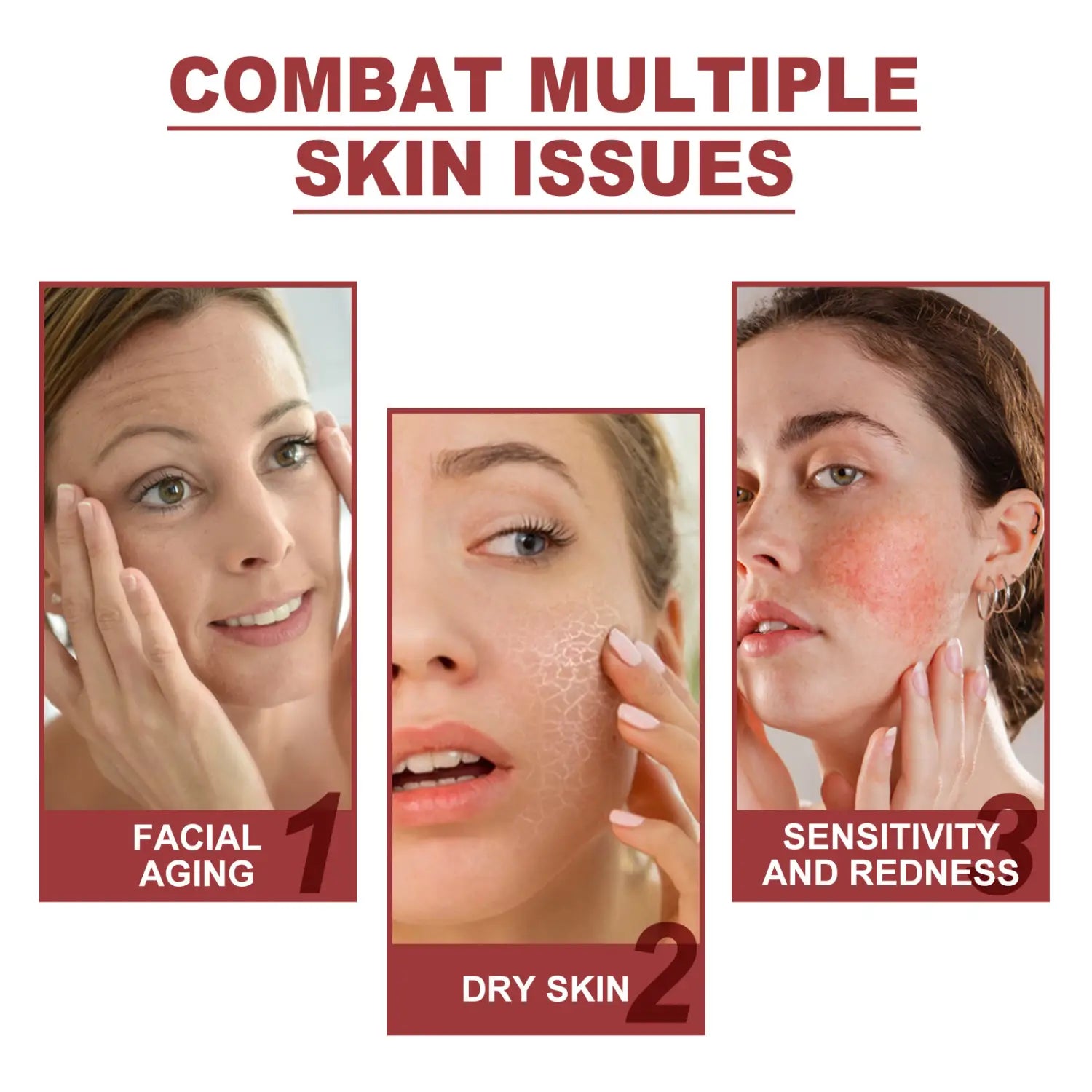 the anti-aging collagen mask for fade wrinkles fine targets facial aging with visible fine lines, dry skin, and sensitivity with redness.