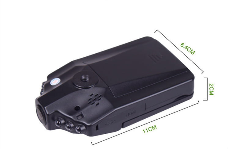 black plastic h98 night vision driving recorder with rectangular body and multiple buttons on the side featuring an lcd screen for recorder hd night use