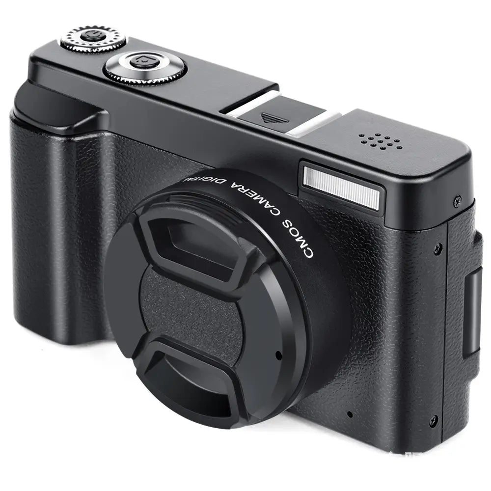 black wifi slr camera digital with textured grip silver accents on top dials and digital flip screen for versatile photography