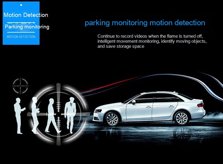 white sedan with sleek design and alloy wheels shown from the rear side equipped with a dual lens rearview mirror camera featuring rear night vision for enhanced reversing image visibility.
