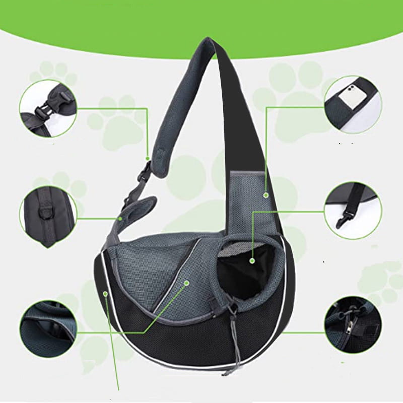 black and gray mesh carrying pets bag for women with adjustable shoulder strap designed for bag women outdoor use