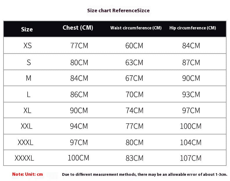 Size chart reference table displaying chest waist and hip measurements for sizes xs to xxxxl of a gold sequined off-shoulder dress bridal fishtail suitable as a gold evening dress or toast dress bridal.