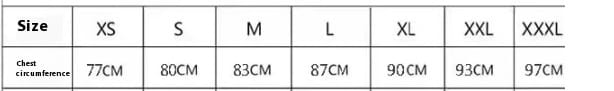 The image displays a size chart with chest measurements in centimeters for a short white color engagement dress with puffed sleeves in sizes xs to xxxl.