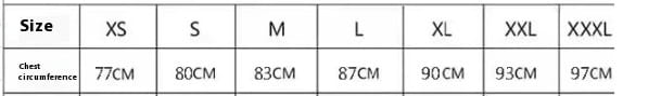 The image shows a size chart with measurements from xs to xxxl for the off-shoulder tulle white wedding dress with train, highlighting chest circumferences in centimeters for this light wedding dress white design.