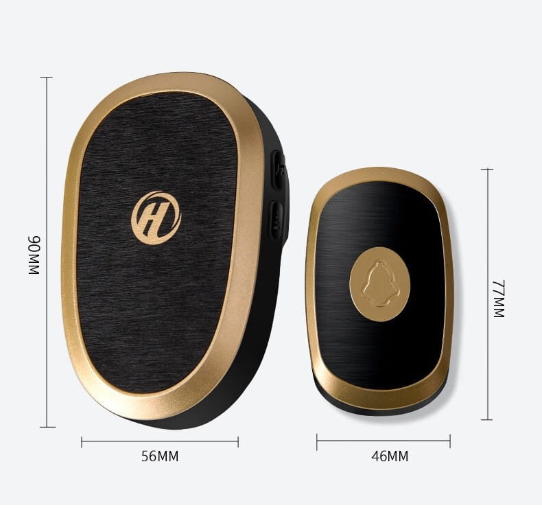 Black gold doorbell wireless home electronic featuring a gold and black design with a brushed metal finish for modern wireless home electronic use.